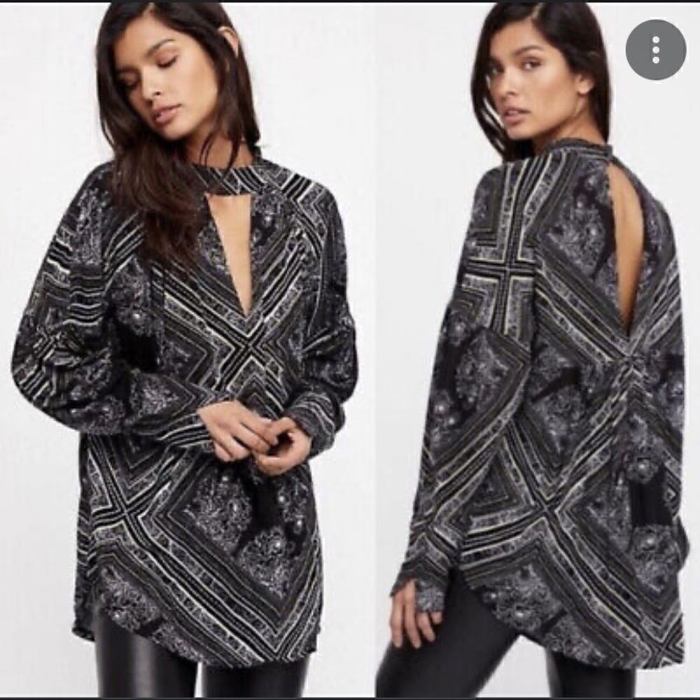 Free People Walking on a Dream Oversized Tunic w/ Cutout neck size XS